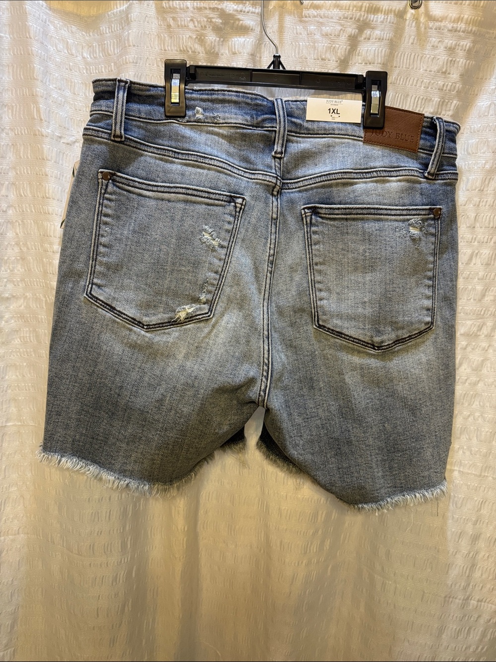 Judy Blue Light Wash Distressed Denim Jean Shorts